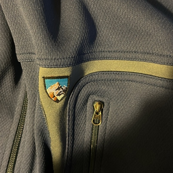 Kuhl Men's Trak Jacket Sz L Mountains Hike Climb Outdoors Arm Stripe Blue Gray - Picture 10 of 12